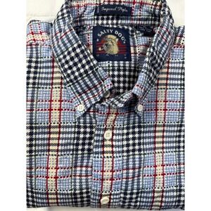 Vintage Salty Dog Gant Plaid Button Down Shirt Men Size‎ XL Short Sleeve